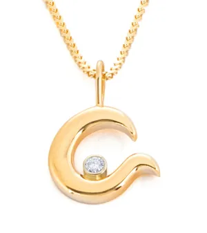 Yellow 14K Gold "Island Sunset" Pendant with Diamond