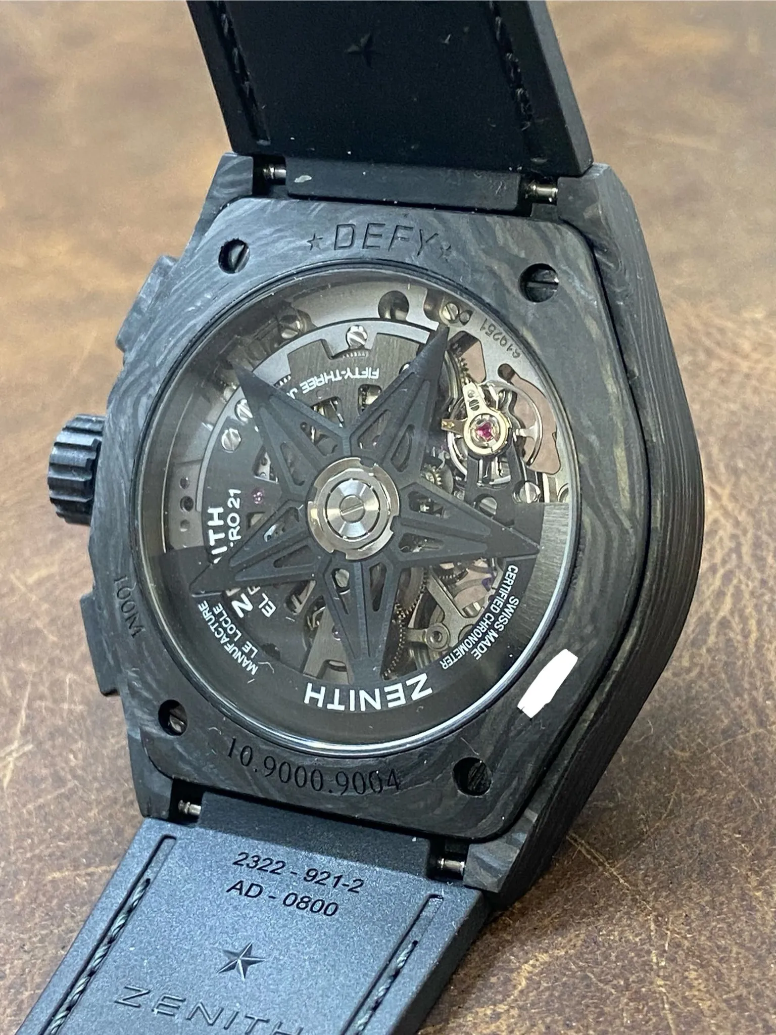 Zenith Defy El Primero 21 Carbon 44mm 10.9000.9004 Skeleton Dial Automatic Men's Watch