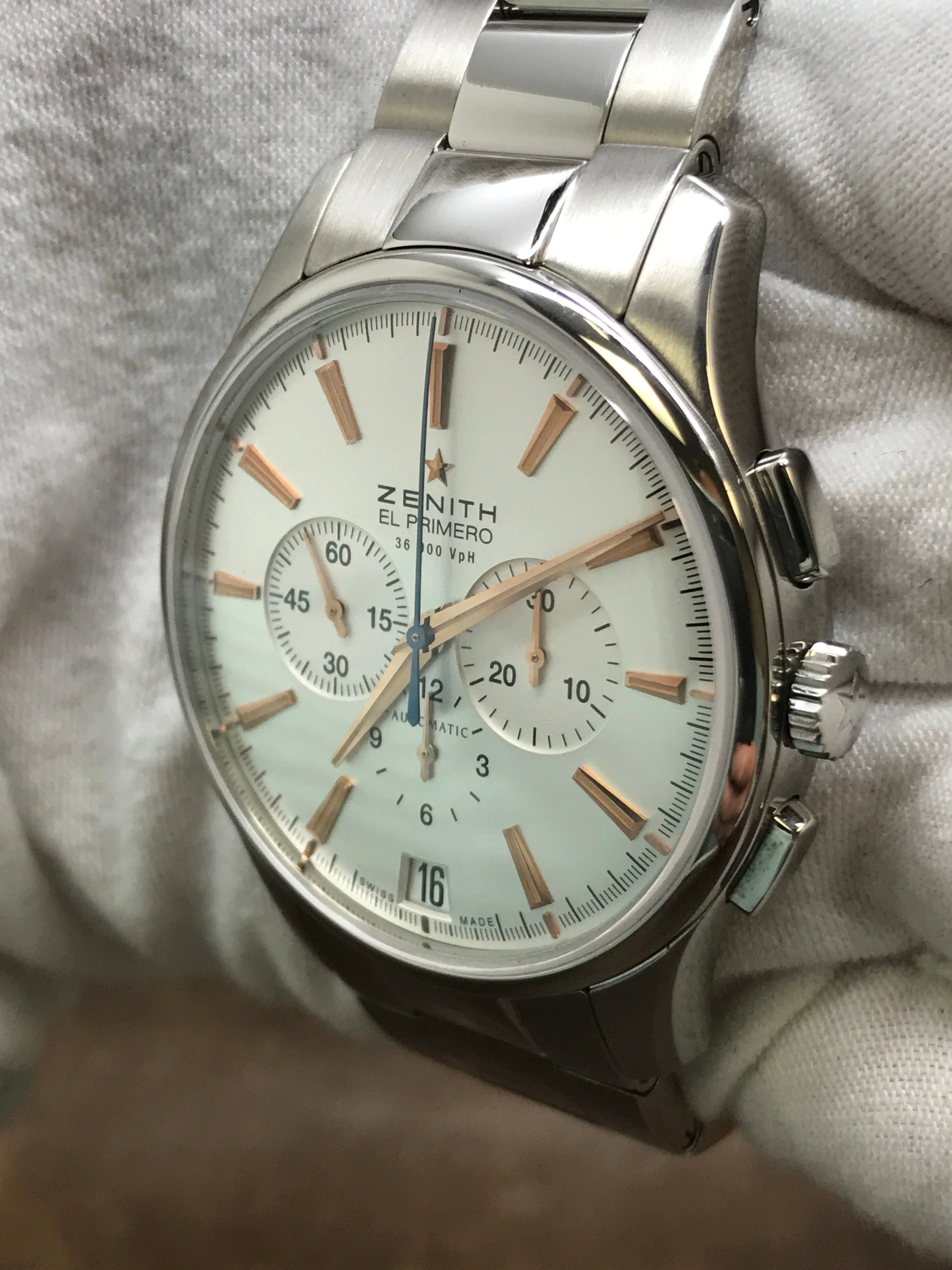 Zenith El Primero Captain Chronograph 03.2110.400 Silver Dial Automatic Men's Watch